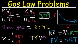 Gas Law Problems Combined amp Ideal  Density Molar Mass Mole Fraction Partial Pressure Effusion [upl. by Spitzer]