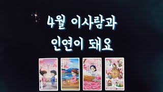 【타로연애운】 4월 인연이 될 상대👩‍❤️‍👨특징속마음썸커플 솔로연애운 재회타로 love fortune in April tarot [upl. by Corin]