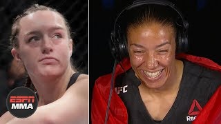 Aspen Ladd was rocked bad  Germaine de Randamie feels fight was over  UFC Fight Night  ESPN MMA [upl. by Iinde]