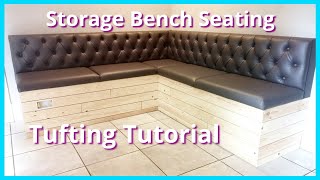 DIAMOND TUFTED STORAGE BENCH SEATING  HOW TO DIAMOND TUFT  UPHOLSTERY TUTORIAL Faceliftinteriors [upl. by Neffirg411]