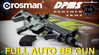 CROSMAN DPMS SBR FULL AUTO BB GUN AIR RIFLE REVIEW AND SHOOTING TEST HUNTER TOM [upl. by Allebara]