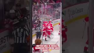 Another angle of Michael Rasmussen posterizing Jack Hughes [upl. by Namwob]