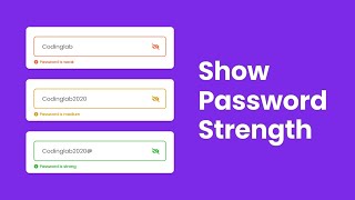 How to Make Password Strength Checker in HTML CSS amp JavaScript [upl. by Nalhsa627]