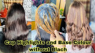 How to Highlights amp Cap Streaking Full Technique For Beginner  Caramel One Shaed dye Without Bleach [upl. by Leander]