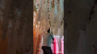 Ceiling Decoration For Wedding Stage 🦋youtubeshorts ytshorts ceilingshot flowerceiling viral [upl. by Htesil884]