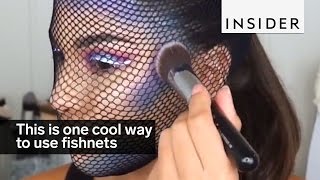 Makeup Artists Use Fishnets To Create Mermaid Scales [upl. by Dajma]