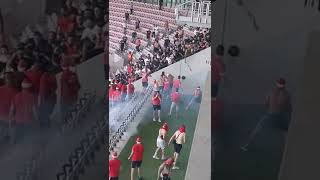 Fights and brawls between Nice and Cologne fans just before the Europa Conference League match 👿 [upl. by Markman]