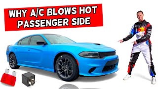 WHY AC AIR CONDITIONER BLOWS HOT PASSENGER SIDE DASH AIR VENT COLD DRIVER SIDE DODGE CHARGER [upl. by Wildee]