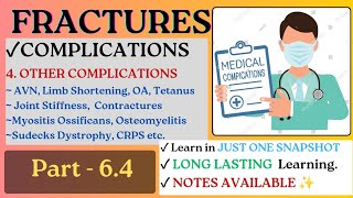 FRACTURES ll Complications of Fractures  Other ll Orthopedics ll Part  64 ll Snapshot Learnings ✨ [upl. by Ennovyahs312]