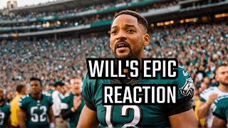 Will Smiths reaction to the Eagles loss 🤔🏈 FlyEaglesFly NFL MNF [upl. by Rodgiva]