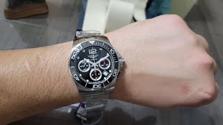 Longines Hydroconquest Chronograph Automatic Black Dial Watch L37834566 [upl. by Atiz399]