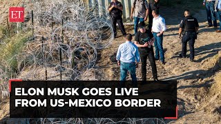 US illegal immigrants crisis Elon Musk visits Texas to show unfiltered view of border situation [upl. by Atinniuq]