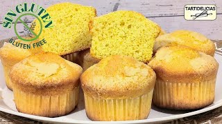 🍋🏡Las Más TIERNAS y ESPONJOSAS Receta Rápida SIN REPOSO❗MAGDALENAS de LIMÓN🍋 Sin Gluten [upl. by Leahcimal]