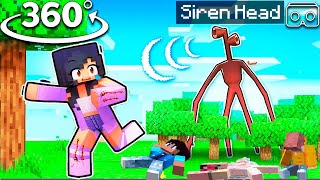 Aphmau saving friends from SIREN HEAD in Minecraft 360° [upl. by Esoj]