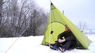 Ultraleicht Wandern Rhön  Schlafen im Schnee [upl. by Lady]