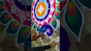 Peacock sanskar bharti rangoli design💞Big Rangoli [upl. by Pears988]