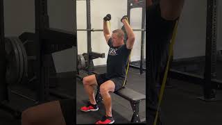 Band Seated Overhead Shoulder Presses bandshoulderworkout [upl. by Pump]