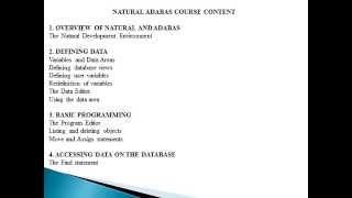 NATURAL ADABAS Course Content  NATURAL ADABAS Online Training [upl. by Eleon]