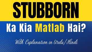 Stubborn Meaning in Urdu With Explanation  Stubborn Ka Kia Matlab Hota Hai  UrduHindi [upl. by Rolyak]