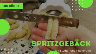 Spritzgebäck mit Städter und KitchenAid  Super Streusel  Rezept Kekse  Fleischwolf Test Aufsatz [upl. by Merrili649]