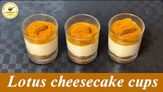 Easy NoBake Lotus Biscoff Cheesecake Cups  dessert in 5 minutes [upl. by Alilak]