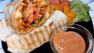 chicken wrap  chicken tortilla wrapChicken shawarma recipe spicy chicken wrap [upl. by Krell242]