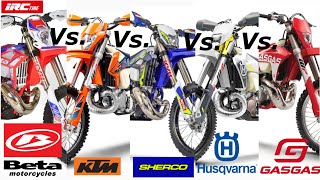 Hard Enduro Bike Comparison Beta Vs Sherco Vs GasGas Vs KTM Vs Husqvarna [upl. by Darby617]