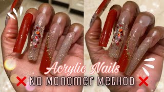 ACRYLIC NAILS with NO MONOMER  using SAVILAND ACRYLIC POWDER  Beginner Nail Hacks [upl. by Aved]