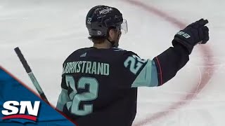 Krakens Oliver Bjorkstrand Finishes Off Clinical Passing Sequence For Power Play Goal vs Blues [upl. by Elspet874]