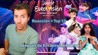 JESC 2024 ReactionReaccion Second Rehearsals  Top 17  Predicción [upl. by Streeto]