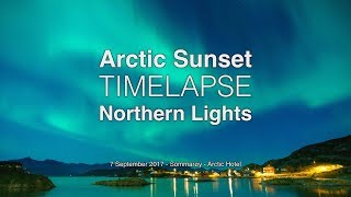 Sommarøy Timelapse  Sunset and Northern Lights in 4K [upl. by Aynekal]