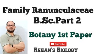 Family Ranunculaceae II BSc Part 2 II Rehans Biology BSc Part 2 Botany 1st Paper [upl. by Aihsila]