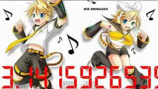 Kagamine Rin amp Len Challenge the 1000 Digits of Pi [upl. by Anelej]