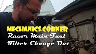 Mechanics Corner  Fuel Filter Change  Racor Turbine 500 Series  Sail Catamaran Maintenance [upl. by Llehsem]