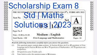 Maths solution  Scholarship Exam  Std 8  2023  Maharashtra Scholarship Exam Series [upl. by Nifares]