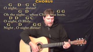 O Holy Night Christmas Strum Guitar Cover Lesson in G with ChordsLyrics [upl. by Ric]