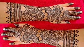 Latest Rakhi special mehndi designs for back side  mehandi ka design full hand  mehndi design 2023 [upl. by Lekzehcey]