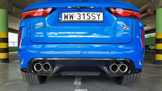 2022 Jaguar FPace SVR exhaust sound revs cold start launch control [upl. by Sonitnatsnoc]