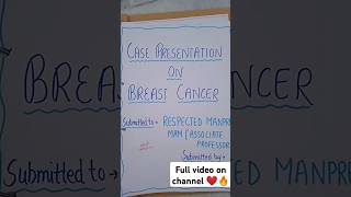 Breast cancer case presentation in obstetrics and gynecology bsc nursing nursingsecrets nursing [upl. by Yot298]