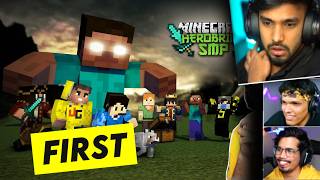 FIRST DAY IN HEROBRINE SMP ft TECHNO GAMERZ  ANSHU BISHT Minecraft Hindi [upl. by Wesa]