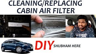 CABIN AIR FILTER CLEANING  BALENO  DIY  SHUBHAM HERE MARUTI [upl. by Hatti101]