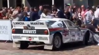 Lancia 037 Crashes at Turins Car Festival [upl. by Erle]