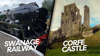 We ride the Swanage STEAM Railway train to Corfe Castle [upl. by Wina419]