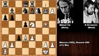 A Rare and Epic Chess Game By Tal Mikhail Tal vs B Abramovic 1982 [upl. by Sidwel]