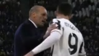 Video Litigata Allegri  Morata in JuveGenoa [upl. by Icyac]