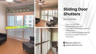 Bypass Plantation Shutters for Sliding Doors  Goodwoodshutterscom [upl. by Harwin]