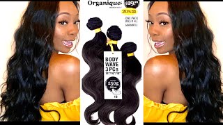 START TO FINISH AFFORDABLE QUICKWEAVE FT SHAKE N GO ORGANIQUE MASTERMIX BODYWAVE HAIR REVIEW [upl. by Chasse]