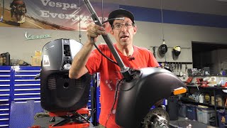 How To Remove ForkChange Front Fender on a Modern Vespa [upl. by Esdnyl]