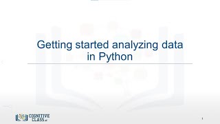 Data Analysis with Python 5 Getting Started Analyzing Data in Python [upl. by Chipman]