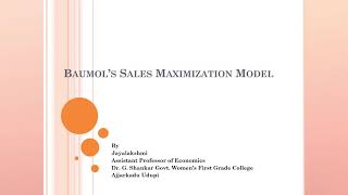 Baumols sales maximisation model [upl. by Llerot]